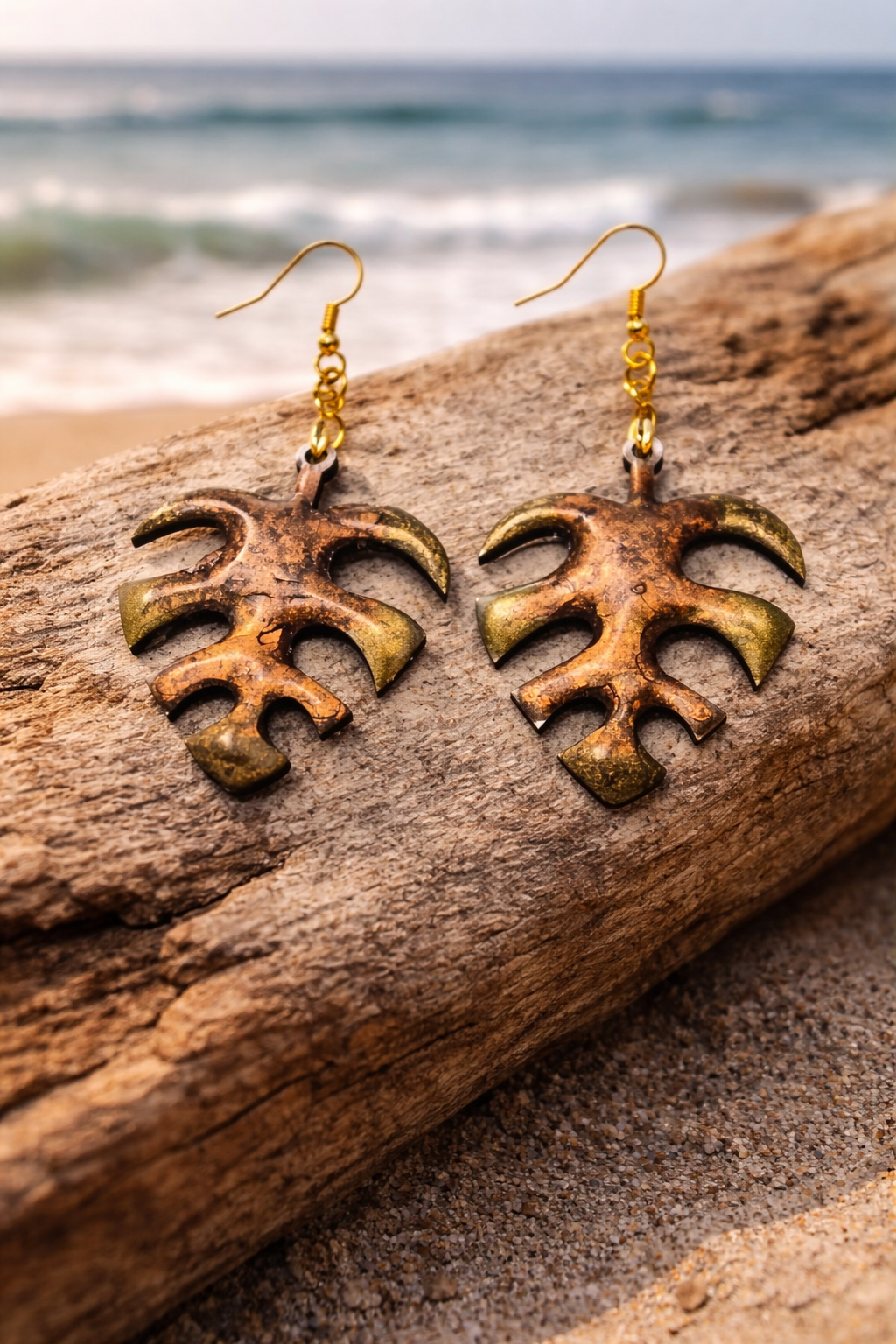 Earrings Metalic Gold Leaf