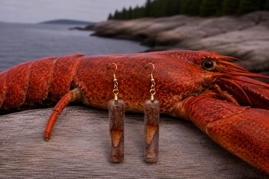 Lobster Notch Earrings Golden Swirls