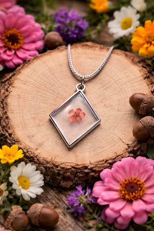 Necklace pink flower