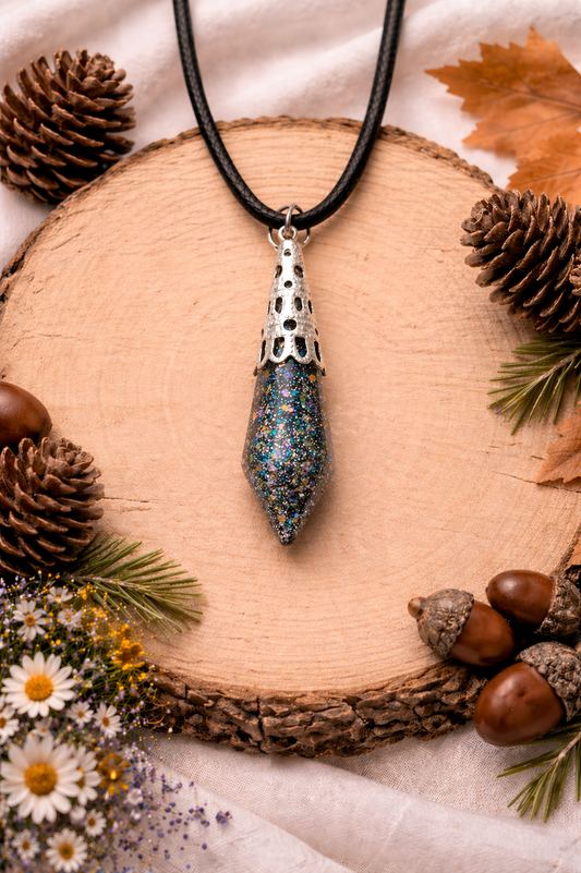 Pendulum Black Sparkle Necklace