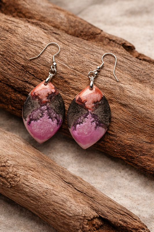 Earrings Marble Look