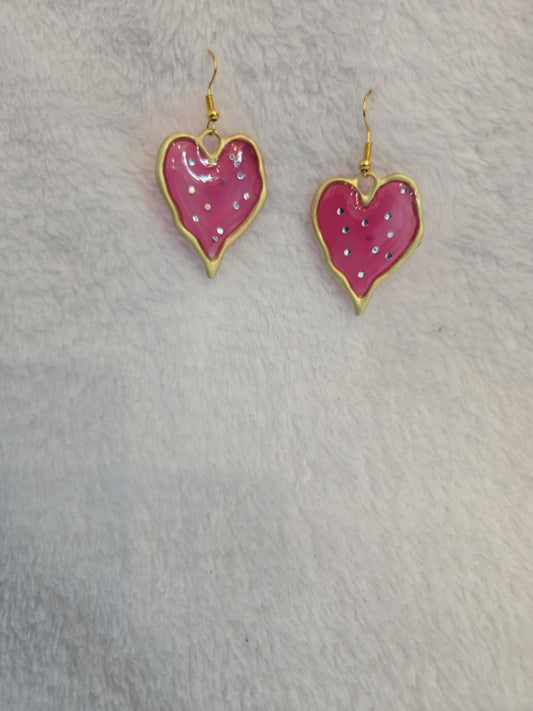 Heart Shapped resin Earrings