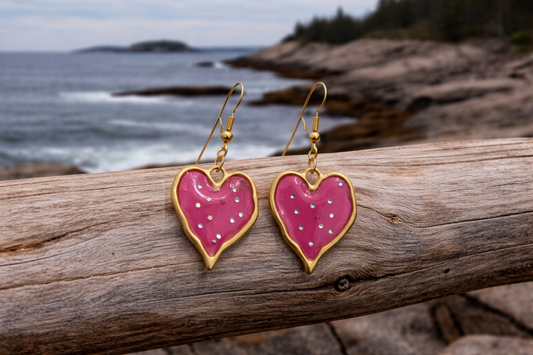 Heart Shapped resin Earrings