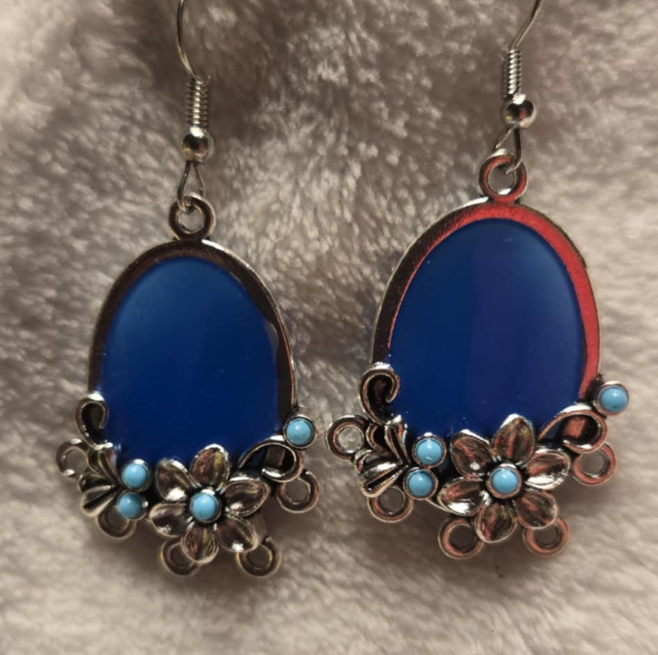 Blue Daisy Earrings
