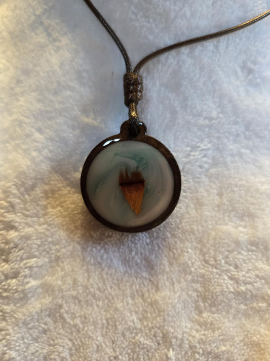 Lobster Notch Necklace wooden base