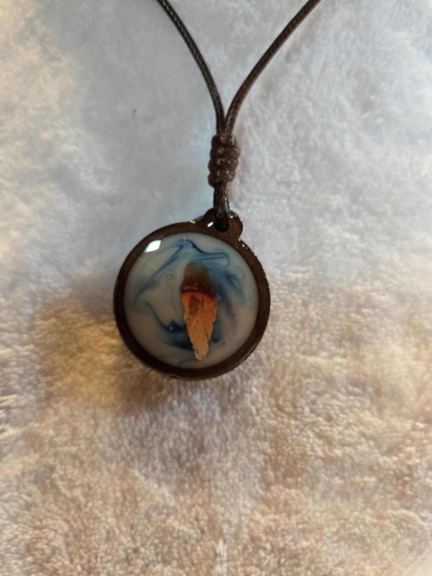 Lobster Notch Necklace wooden base